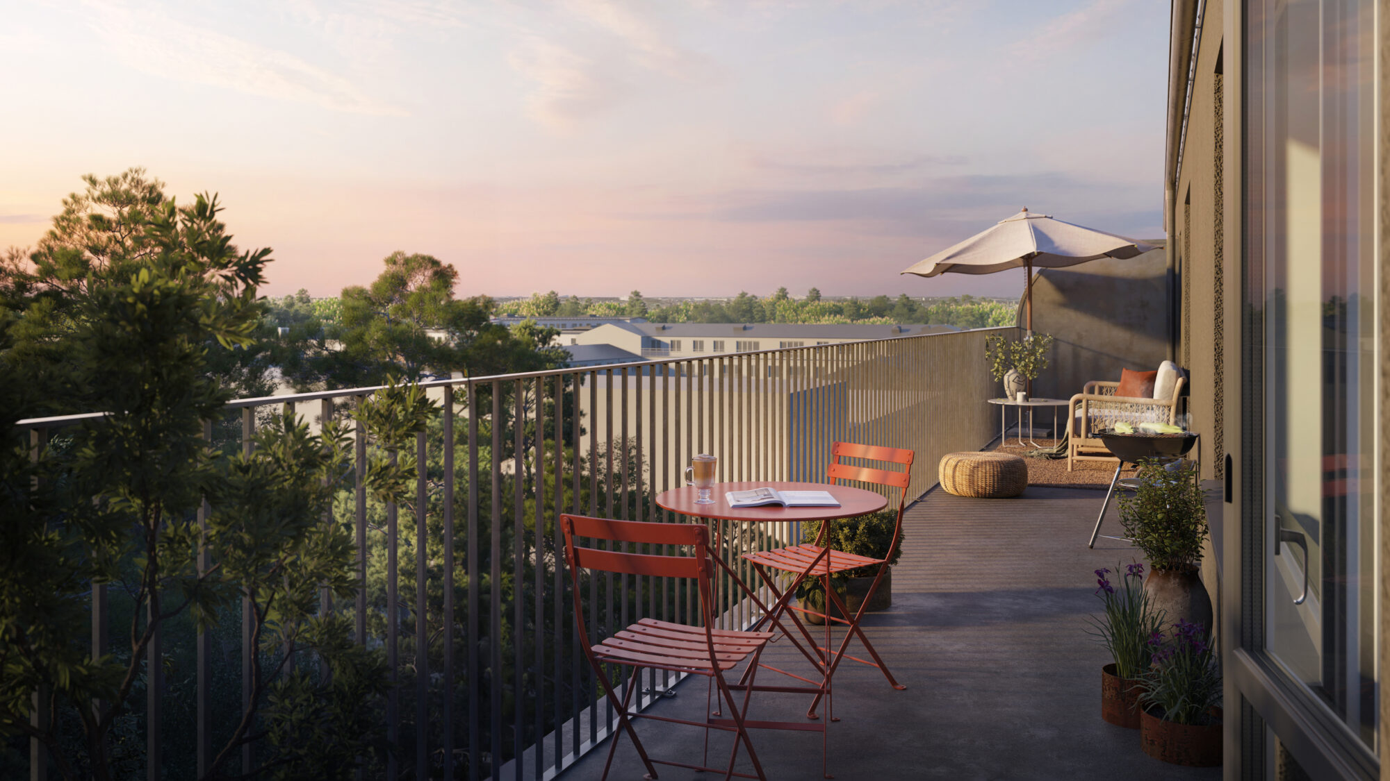 Utsikt från takterrass i Brf Äventyret